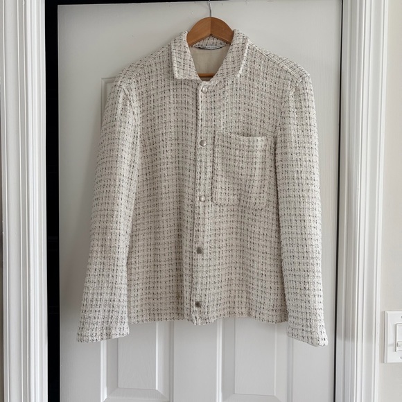 Zara Textured Cream Tweed Long Sleeve Overshirt/Jacket “Shacket” Size M - Picture 7 of 16